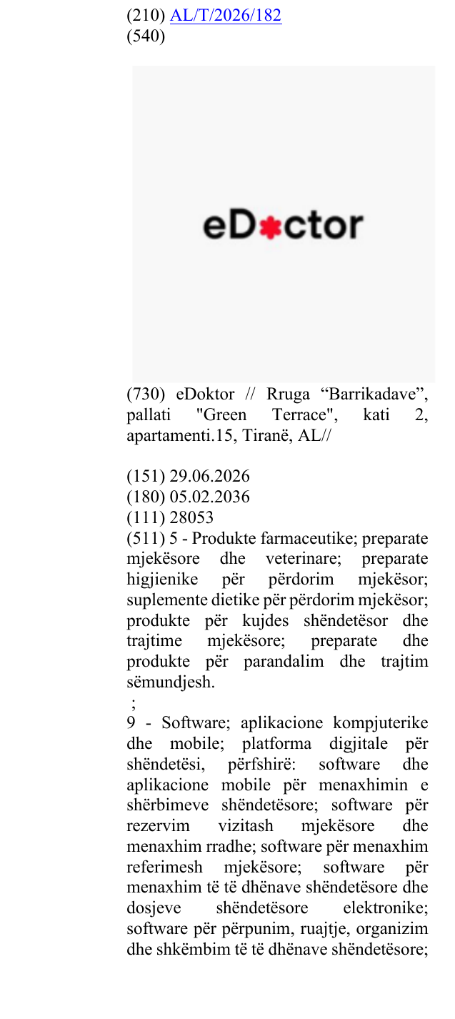 Zëri i markës eDoctor në buletin