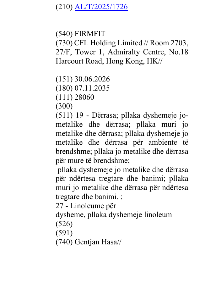 Zëri i markës FIRMFIT në buletin