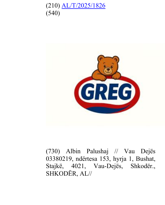 Zëri i markës GREG në buletin