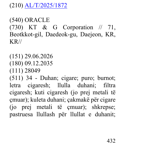 Zëri i markës ORACLE në buletin