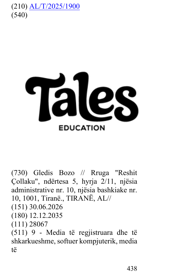 Zëri i markës EDUCATION në buletin