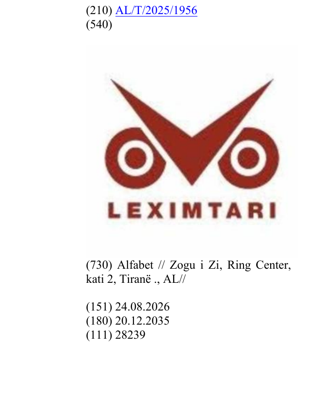 Zëri i markës LEXIMTARI në buletin