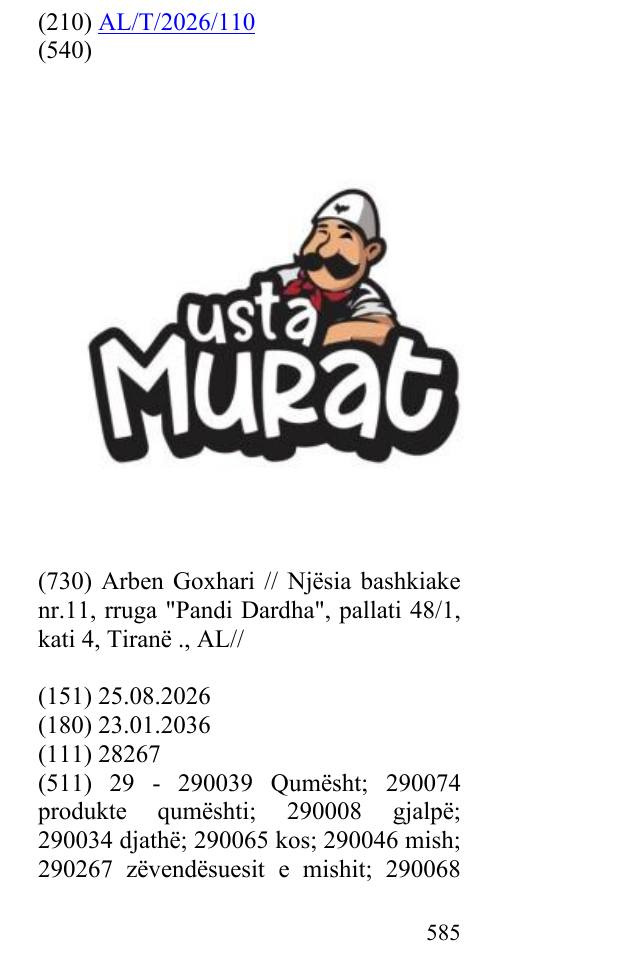 Zëri i markës usta MURAT në buletin