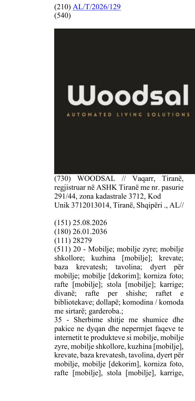 Zëri i markës AUTOMATED LIVING SOLUTIONS në buletin