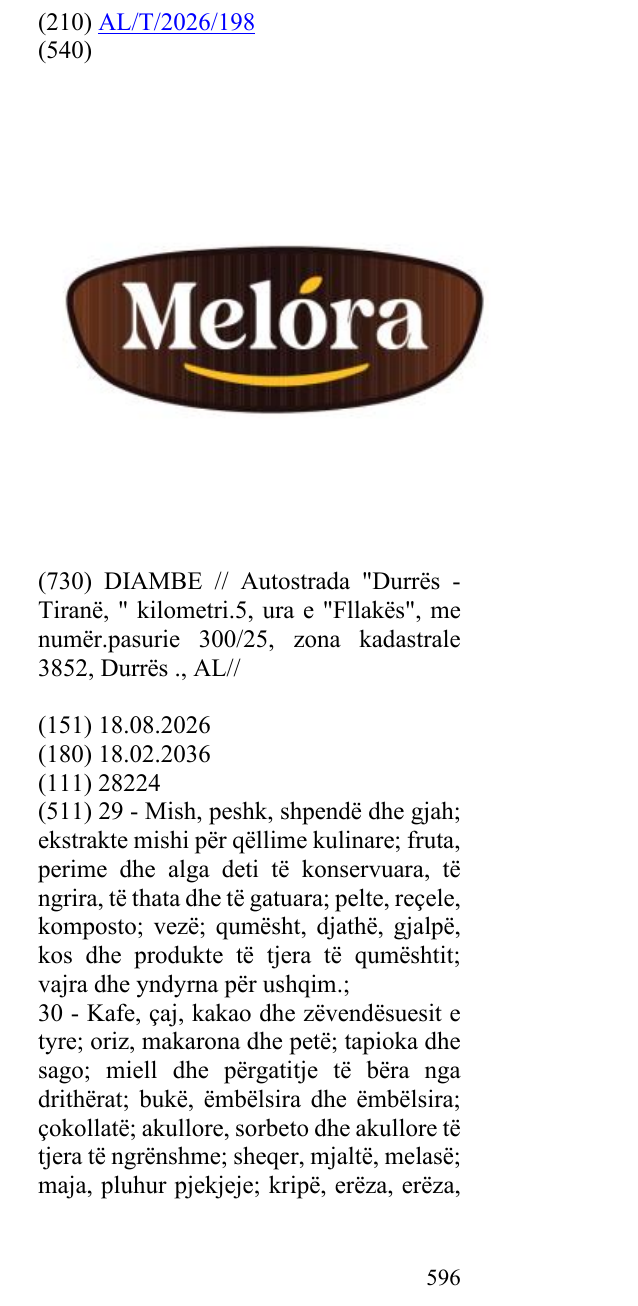 Zëri i markës MELORA në buletin