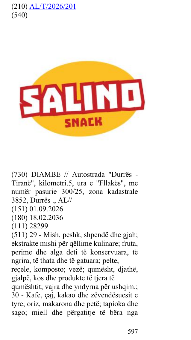 Zëri i markës snack në buletin