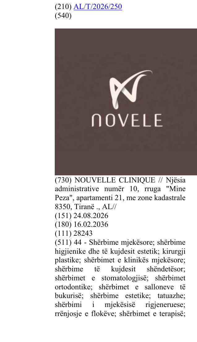 Zëri i markës NOVELE në buletin