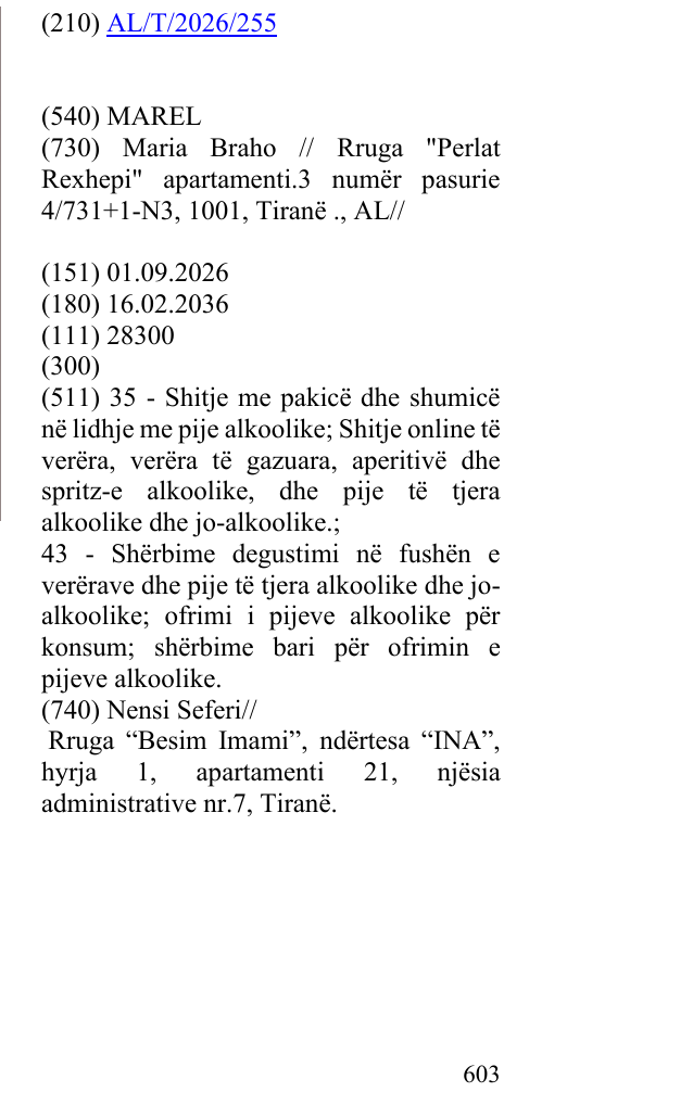 Zëri i markës MAREL në buletin