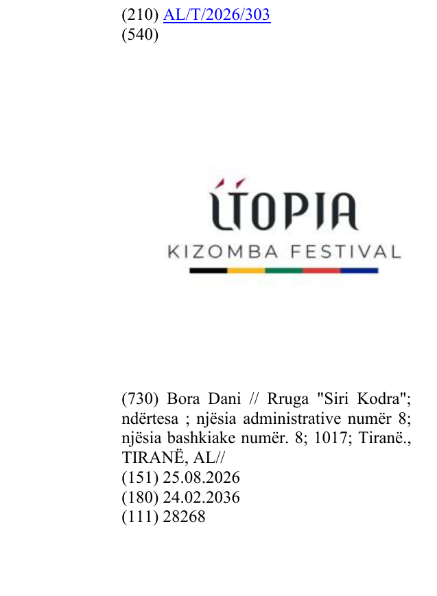 Zëri i markës KIZOMBA; FESTIVAL në buletin