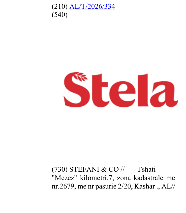 Zëri i markës Stela (RED logo) në buletin