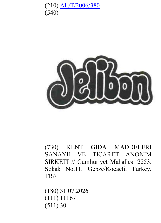 Zëri i markës JELIBON në buletin