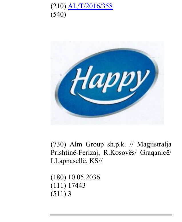 Zëri i markës Happy në buletin
