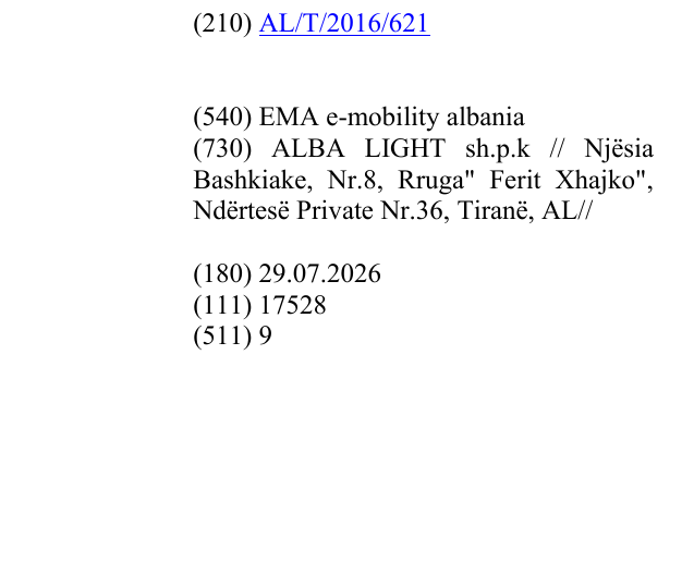 Zëri i markës EMA e-mobility albania në buletin