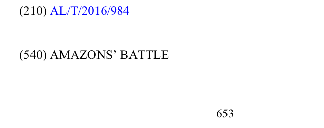 Zëri i markës AMAZONS’ BATTLE 654 në buletin