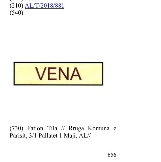 Zëri i markës VENA në buletin