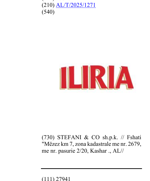 Zëri i markës ILIRIA në buletin