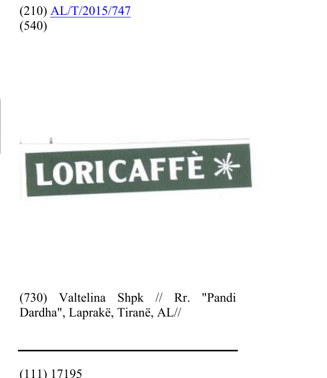Zëri i markës LoriCaffè në buletin