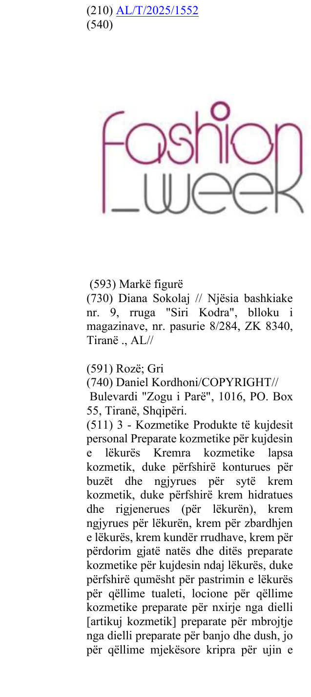 Zëri i markës FASHION WEEK në buletin