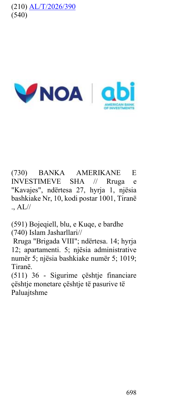 Zëri i markës NOA pjese e ABI Bank në buletin