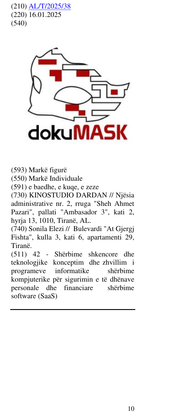 Zëri i markës dokumask në buletin