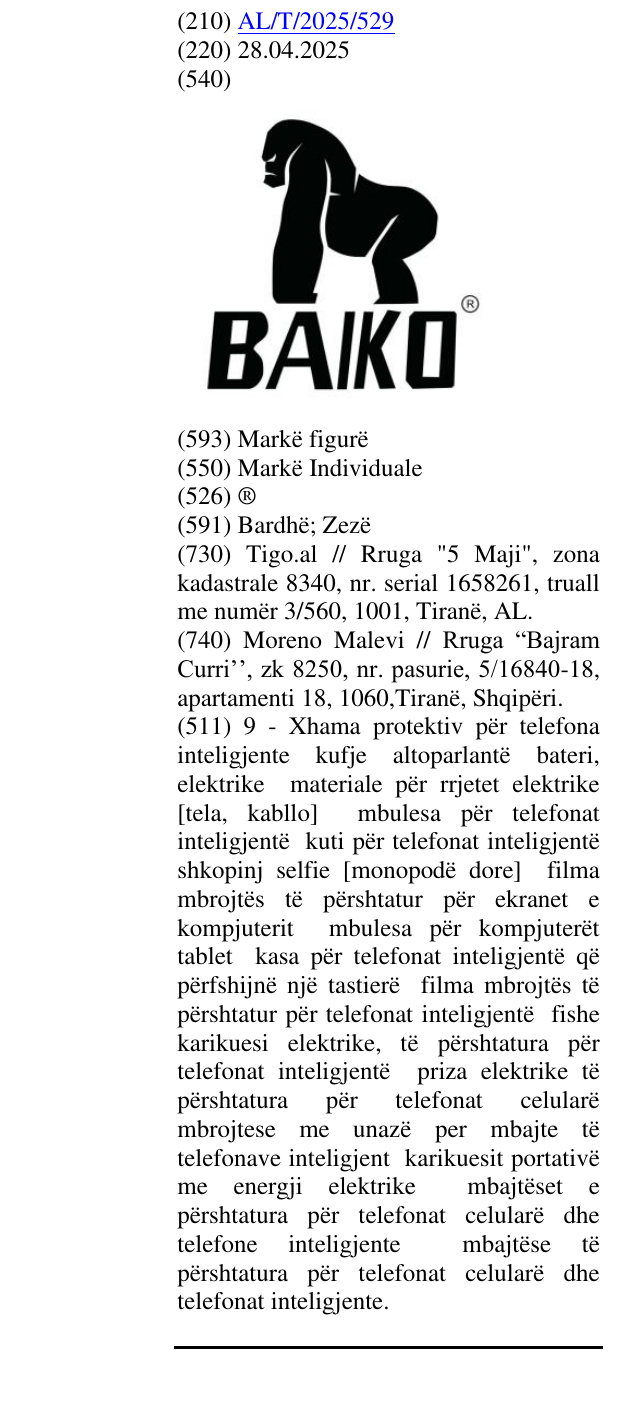 Zëri i markës ® në buletin