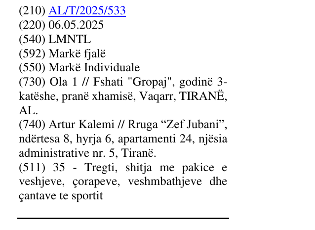 Zëri i markës LMNTL në buletin
