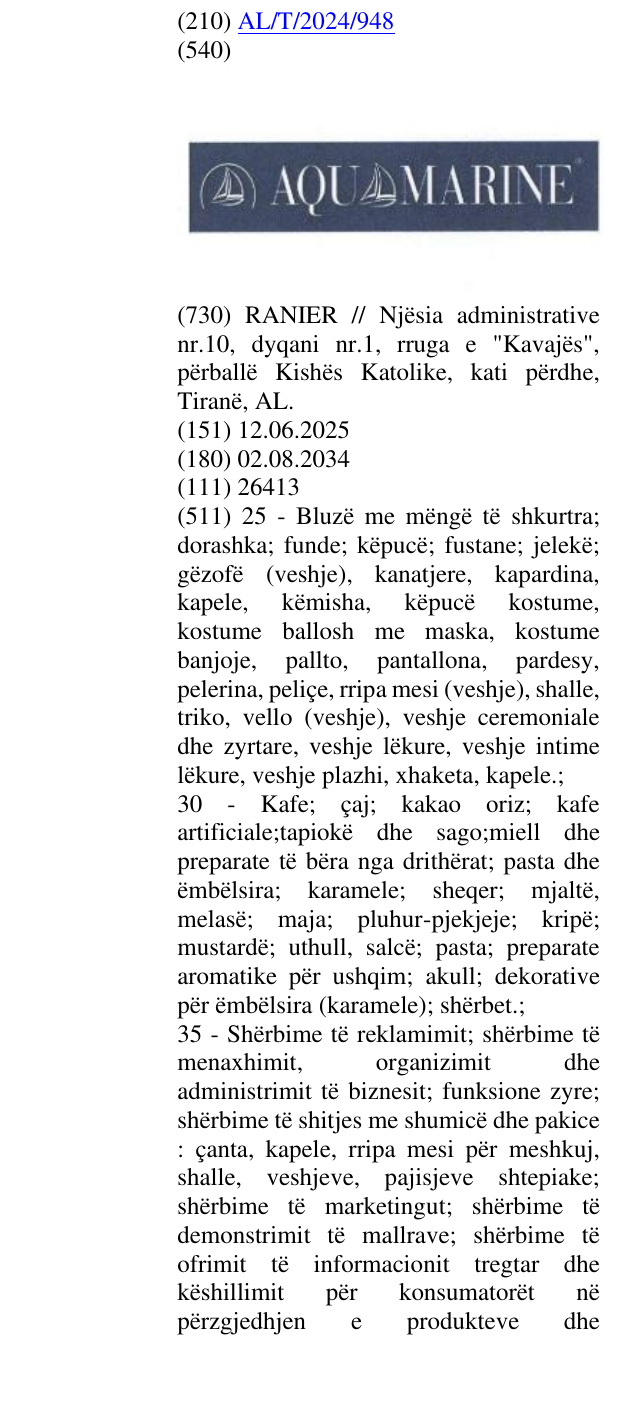 Zëri i markës symbol ® në buletin
