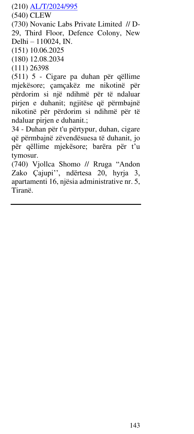 Zëri i markës CLEW në buletin