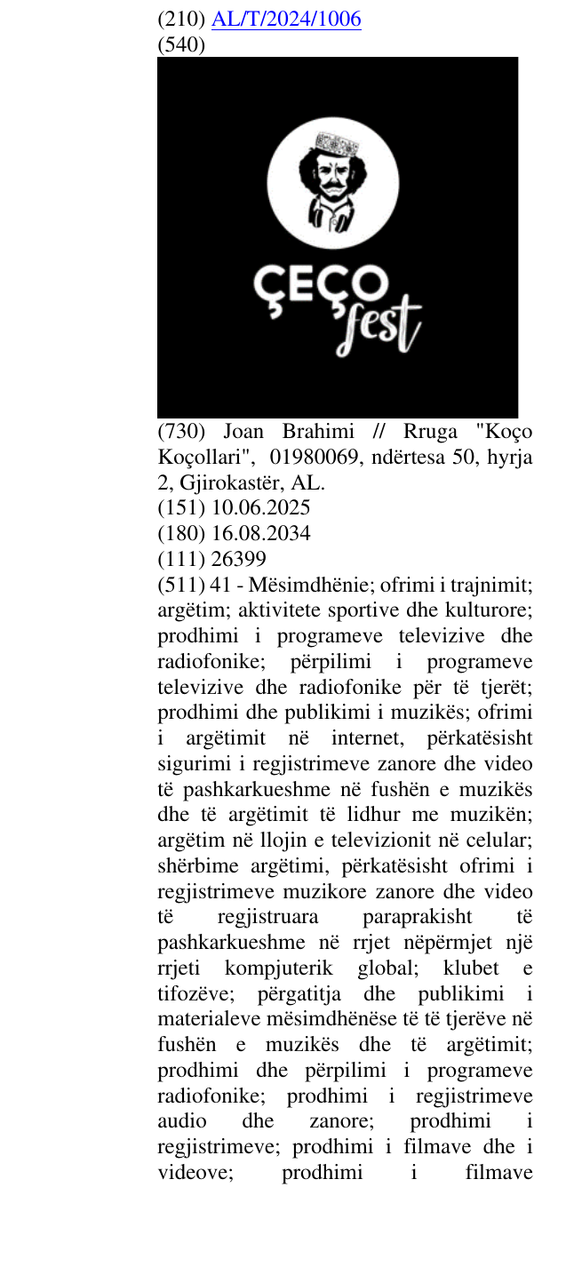 Zëri i markës FEST në buletin