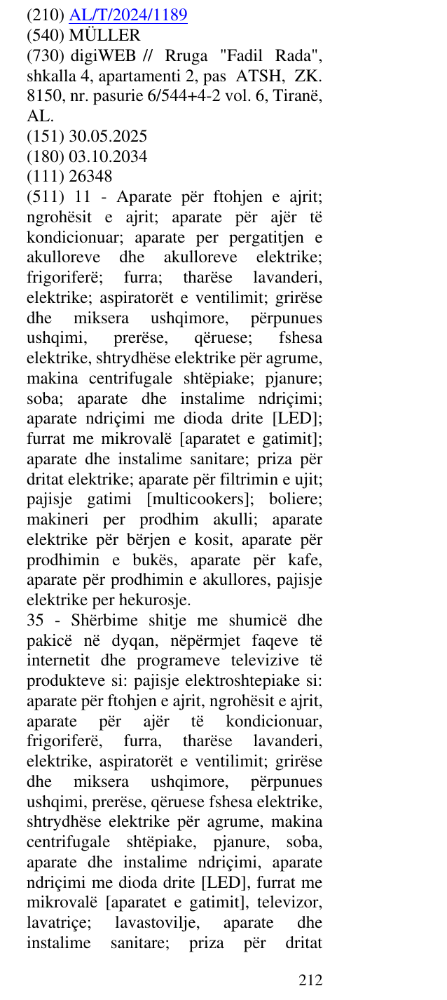 Zëri i markës MÜLLER në buletin
