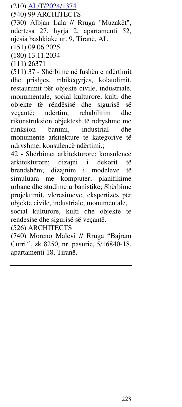 Zëri i markës 99 ARCHITECTS në buletin