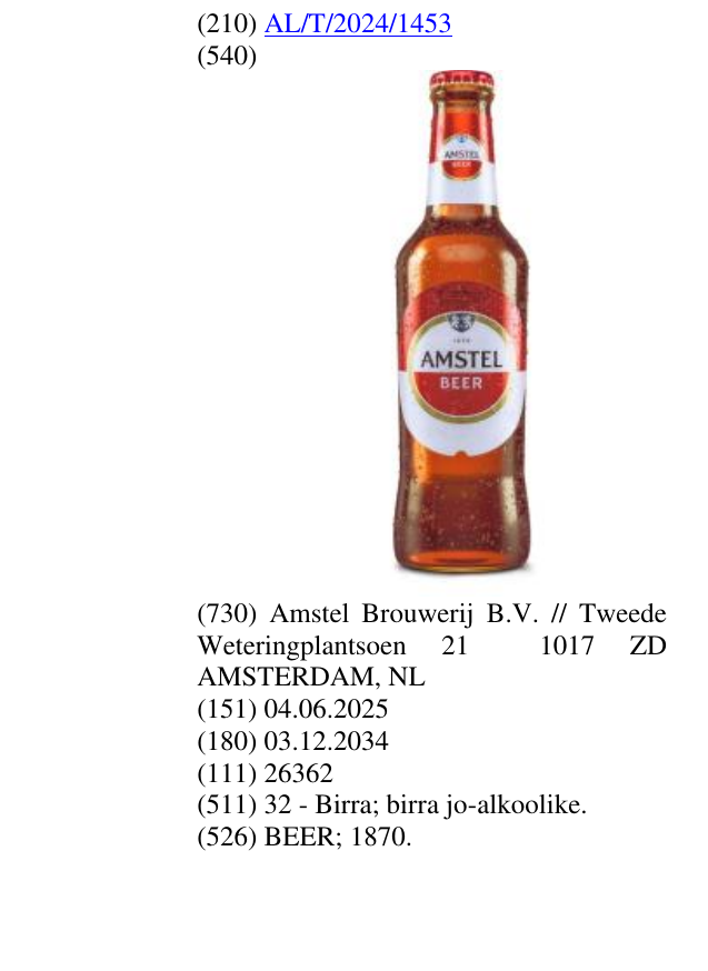 Zëri i markës BEER; 1870. në buletin