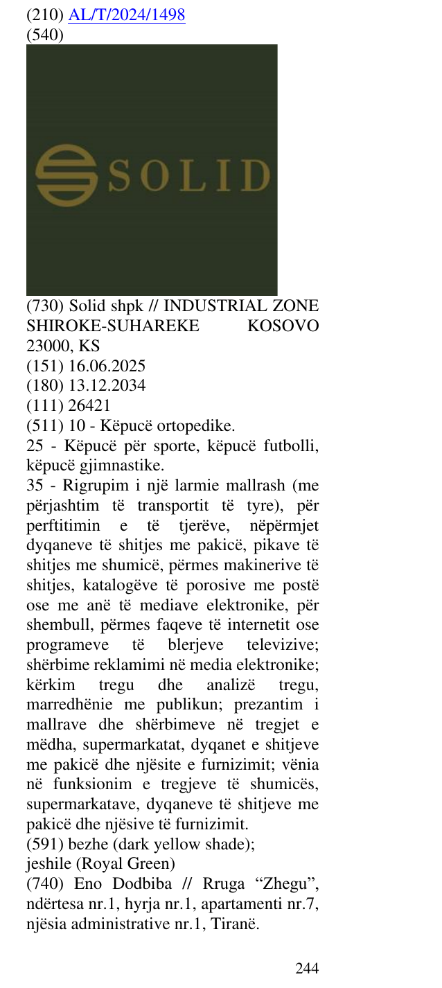 Zëri i markës Solid në buletin