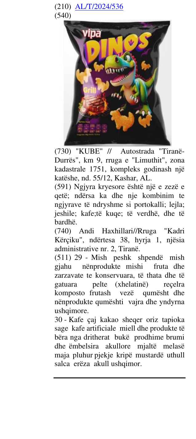 Zëri i markës DINOS në buletin