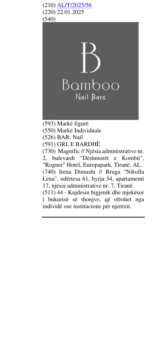 Zëri i markës BAR; Nail në buletin