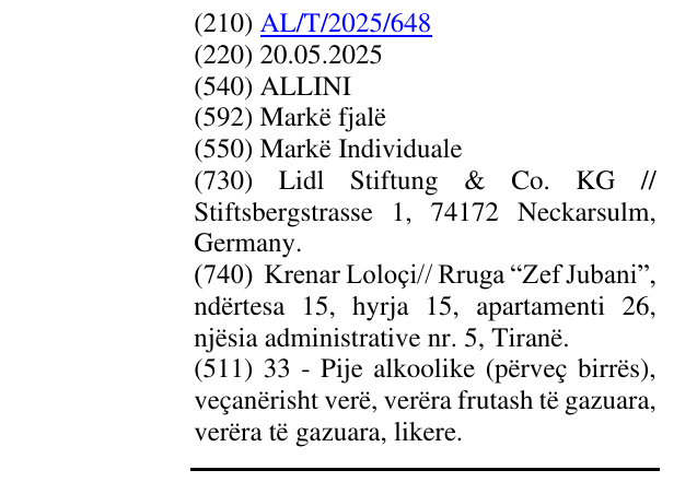 Zëri i markës ALLINI në buletin