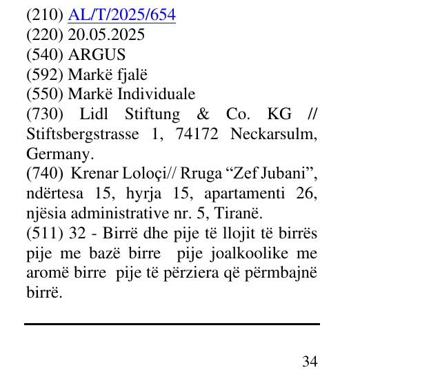 Zëri i markës ARGUS në buletin