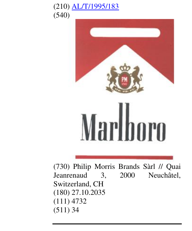 Zëri i markës MARLBORO në buletin