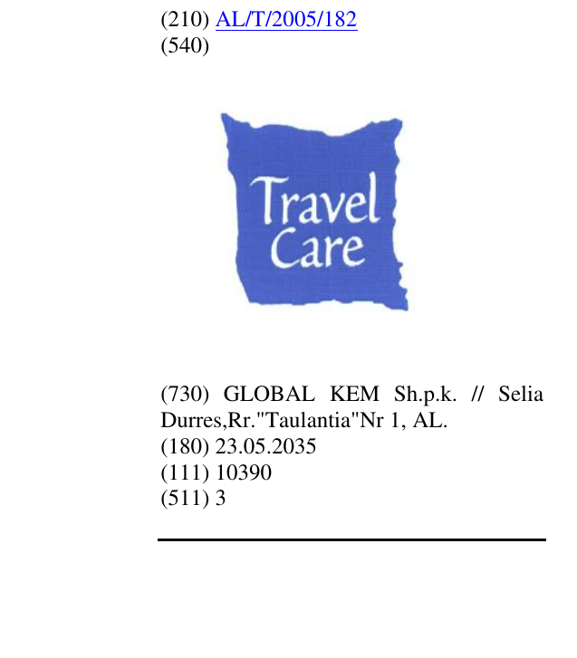 Zëri i markës TRAVEL CARE në buletin