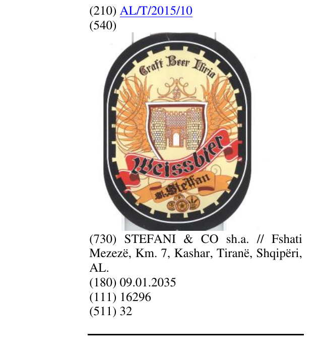 Zëri i markës Craft Beer Iliria në buletin