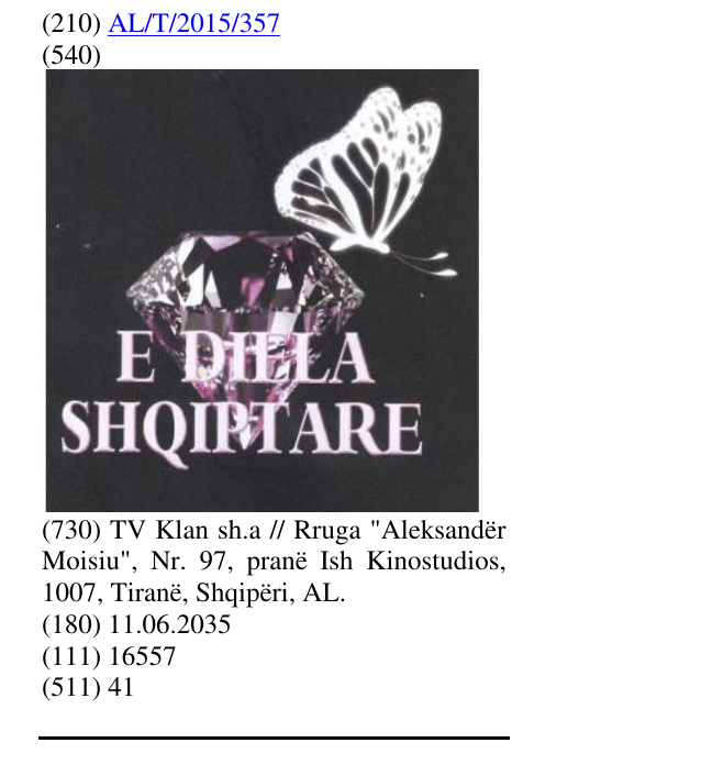 Zëri i markës E DIELA SHQIPTARE në buletin