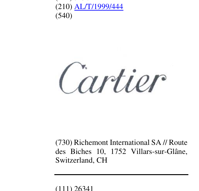 Zëri i markës Cartier në buletin