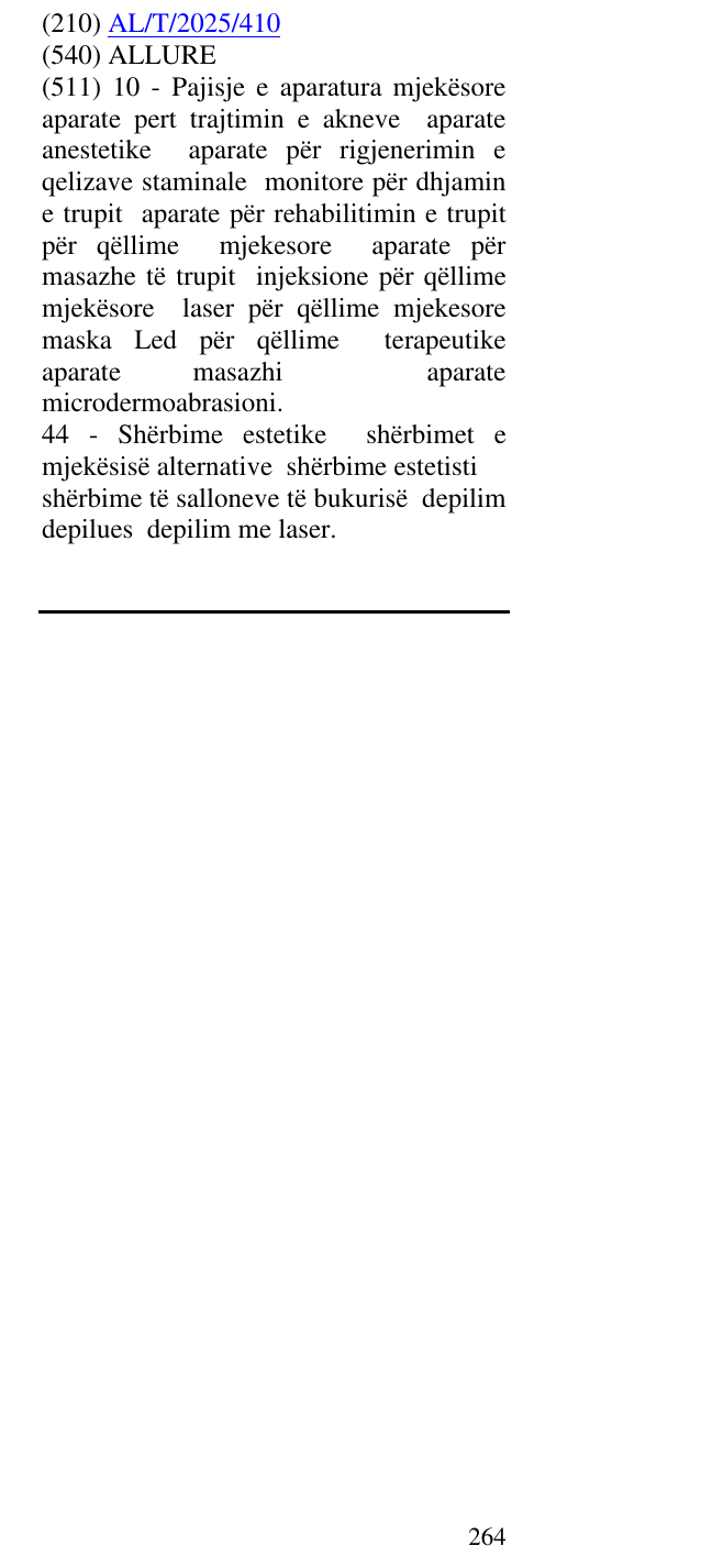 Zëri i markës ALLURE në buletin