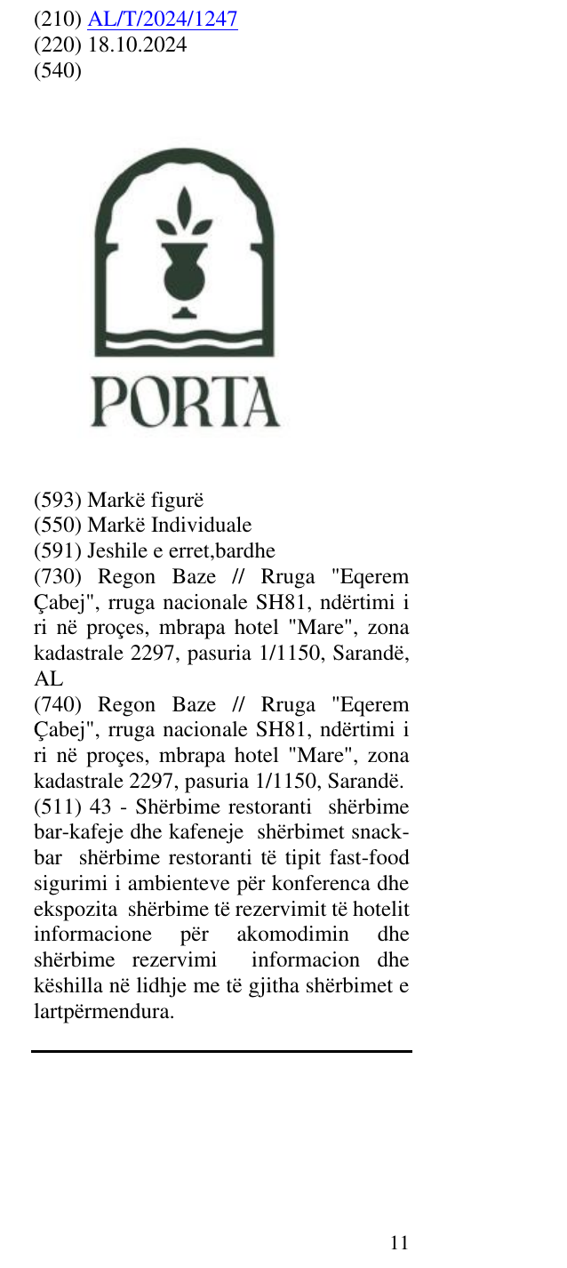 Zëri i markës Porta në buletin