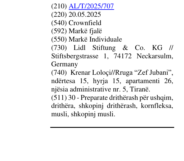 Zëri i markës Crownfield në buletin