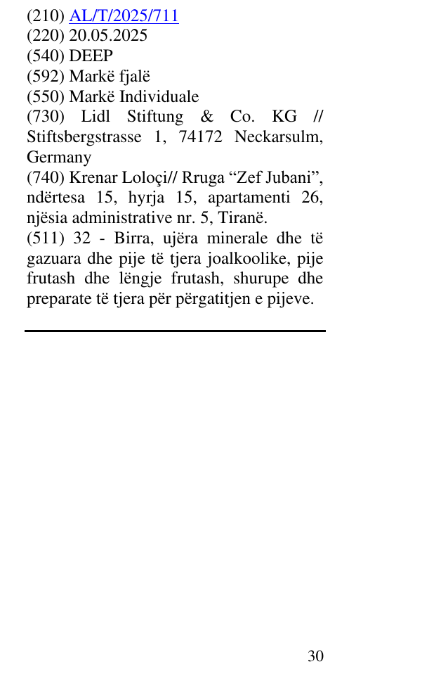 Zëri i markës DEEP në buletin