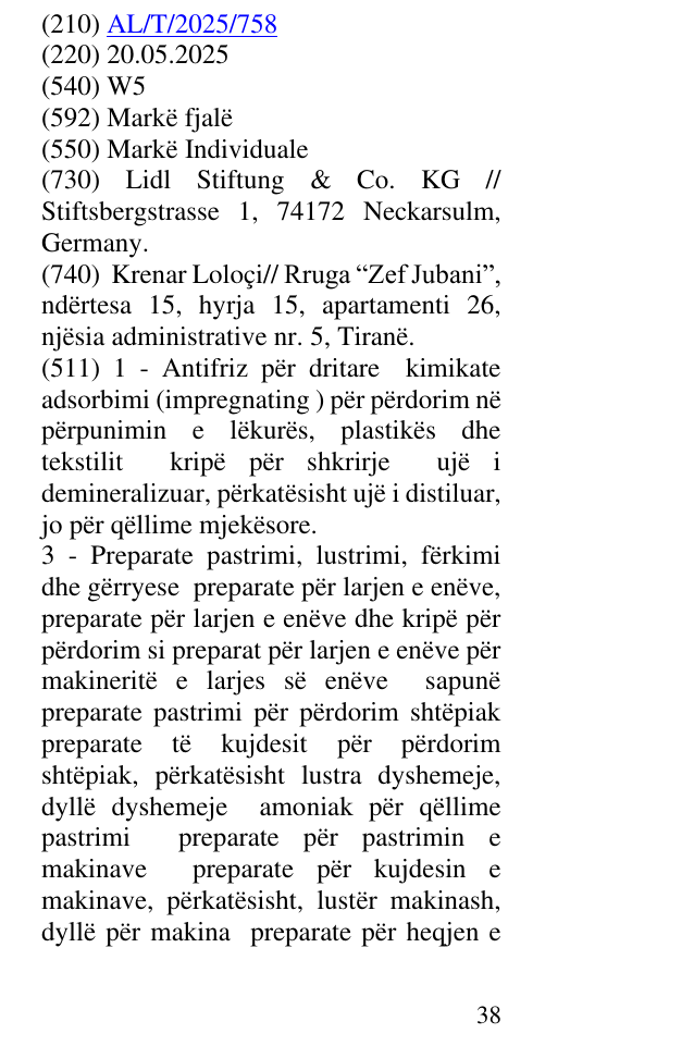Zëri i markës W5 në buletin