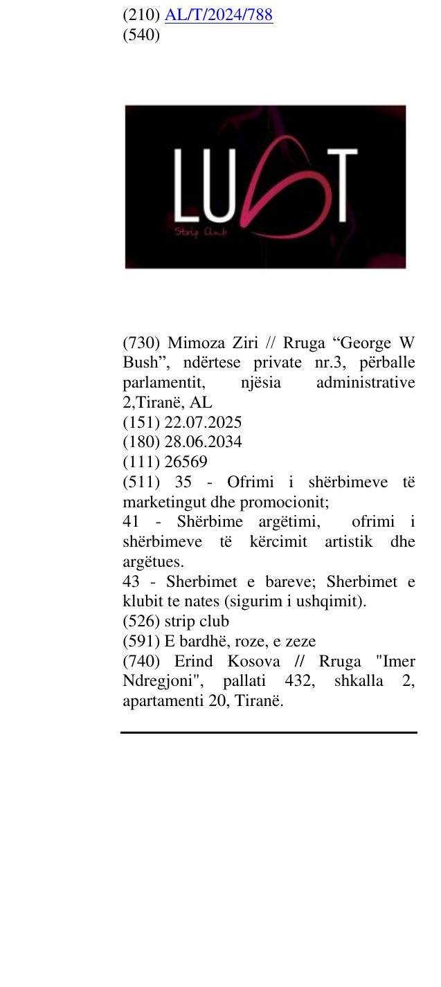 Zëri i markës strip club në buletin