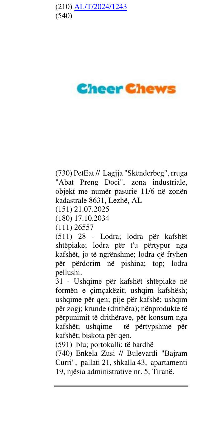 Zëri i markës CheerChews në buletin