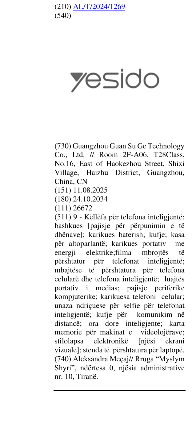 Zëri i markës yesido në buletin